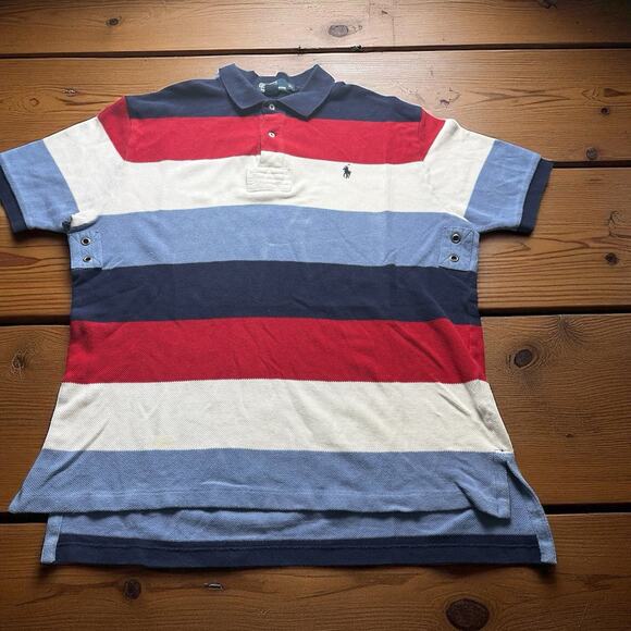 Vintage Look Polo By Ralph Lauren Cool Block Pattern Polo Shirt Men’s Size XL - Picture 1 of 10